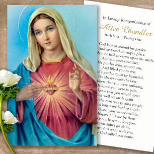 Tarjetas de oración   María del Sagrado Corazón
