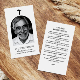 Tarjetas de Oración Memorial Cristianas de Foto de
