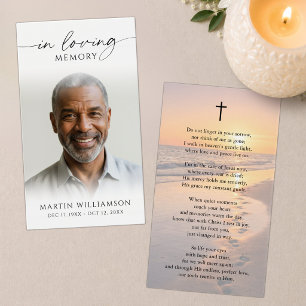 Tarjetas de oración memorial cristianas de puesta 