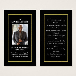 Tarjetas de oración memorial de funeral de simpatí