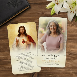 Tarjetas de Oración Memorial del Sagrado Corazón d