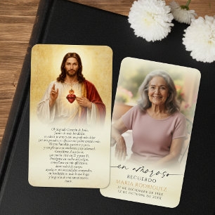 Tarjetas de Oración Memorial del Sagrado Corazón d