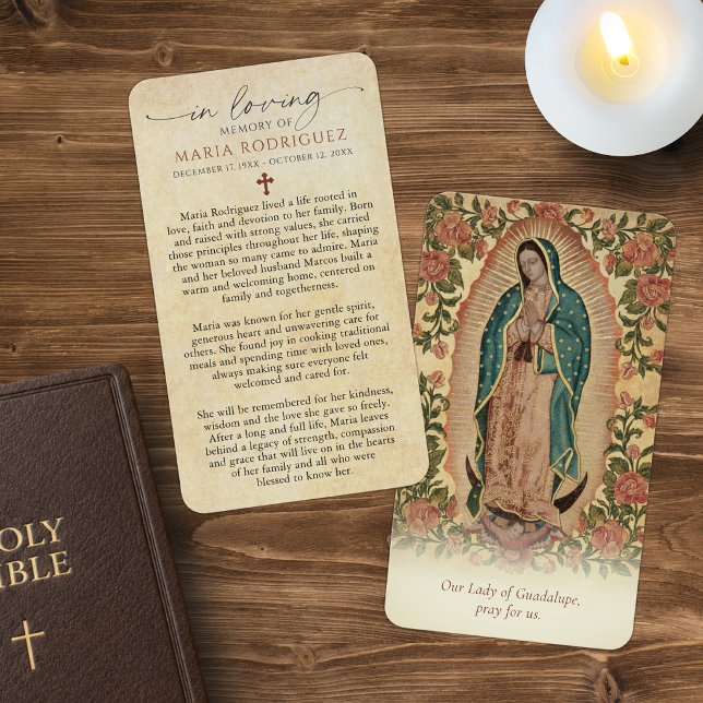 Tarjetas de oración memorial floral de Nuestra Señ (Subido por el creador)