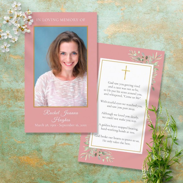 Tarjetas de oración memorial fúnebre con foto Rosa (Subido por el creador)
