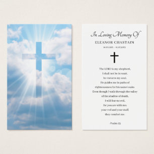Tarjetas de oración memorial fúnebre Cruz del Ciel