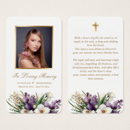 Tarjetas de oración memorial fúnebre de orquídea d