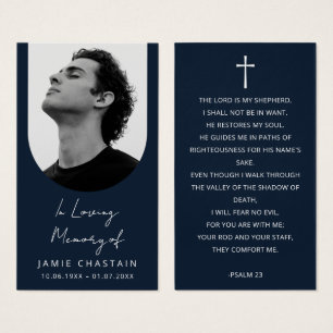 Tarjetas de oración memoriales de funeral con foto