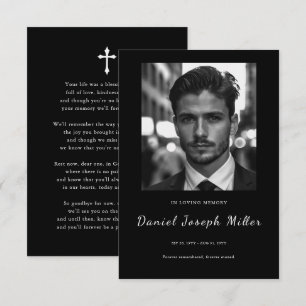 Tarjetas de oración memoriales para funerales con