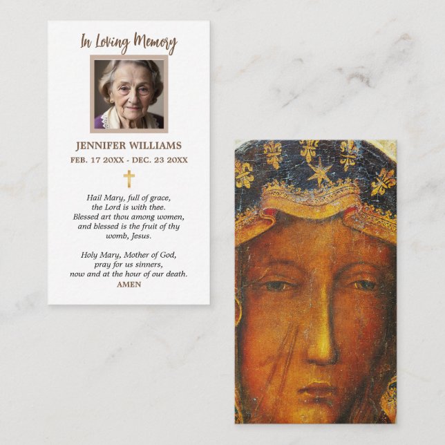 Tarjetas de Oración Nuestra Señora de Czestochau M (Anverso / Reverso)