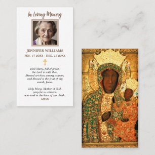 Tarjetas de Oración Nuestra Señora de Czestochowa 