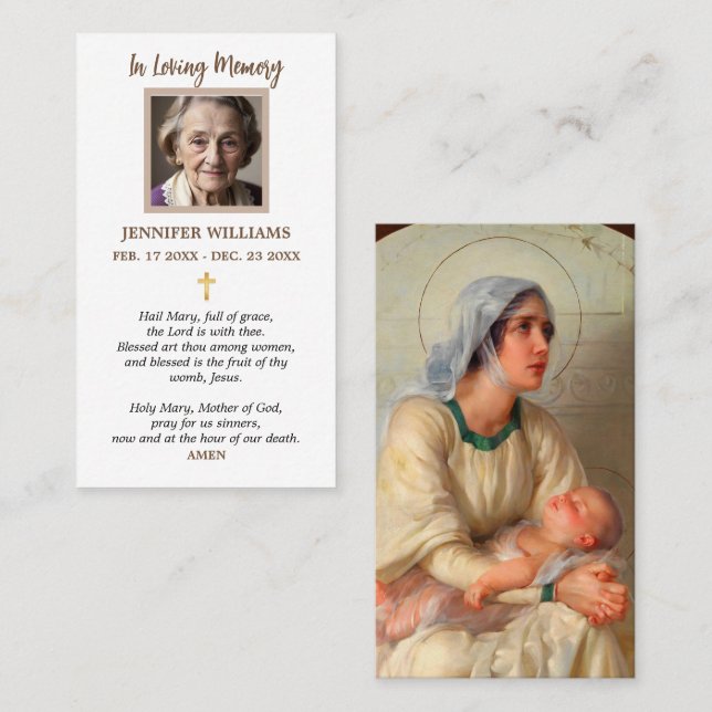 Tarjetas de Oración Nuestra Señora de la Gracia Sa (Anverso / Reverso)
