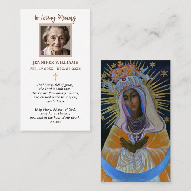 Tarjetas de Oración Nuestra Señora de la Puerta de (Anverso / Reverso)