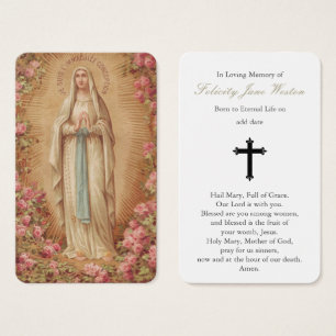 Tarjetas de oración   Nuestra Señora de Lourdes