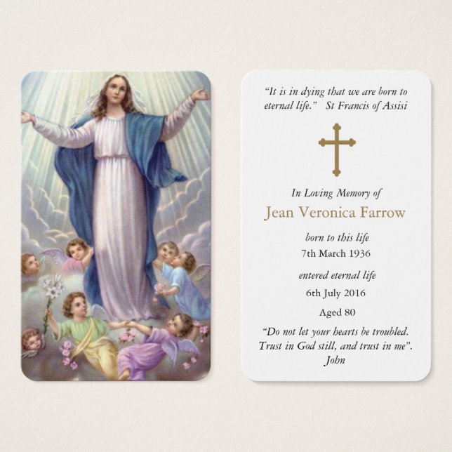 Tarjetas de oración | Nuestra Señora del Rosario S (Anverso y reverso)