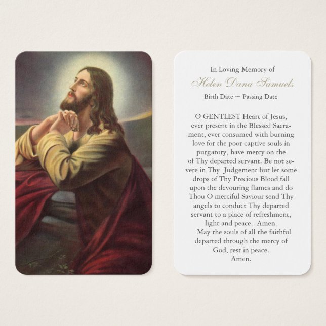 Tarjetas de oración | Oración de Jesús 1 (Anverso y reverso)