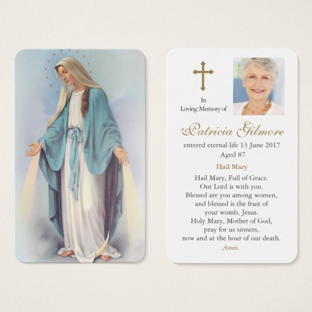 Tarjetas de oración | Radiant Mary (Anverso y reverso)