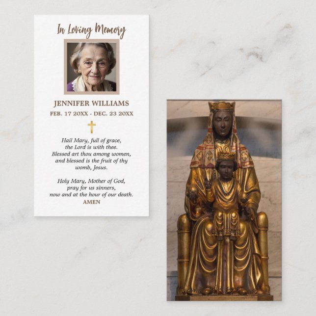 Tarjetas de Oración Religiosas I Nuestra Señora de (Anverso / Reverso)