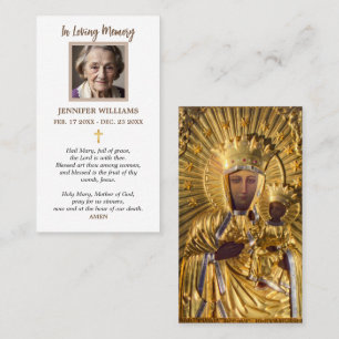 Tarjetas de Oración Religiosas Madonna Negra Icono