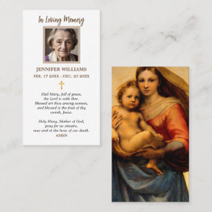 Tarjetas de Oración Religiosas Sistina Madonna Raf