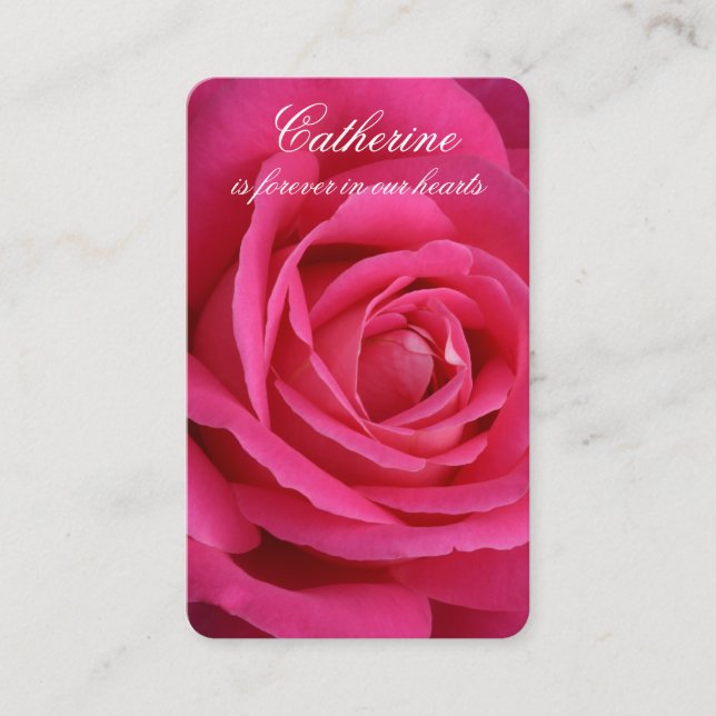 Tarjetas de oración | Rosa rosa profundo (Anverso)