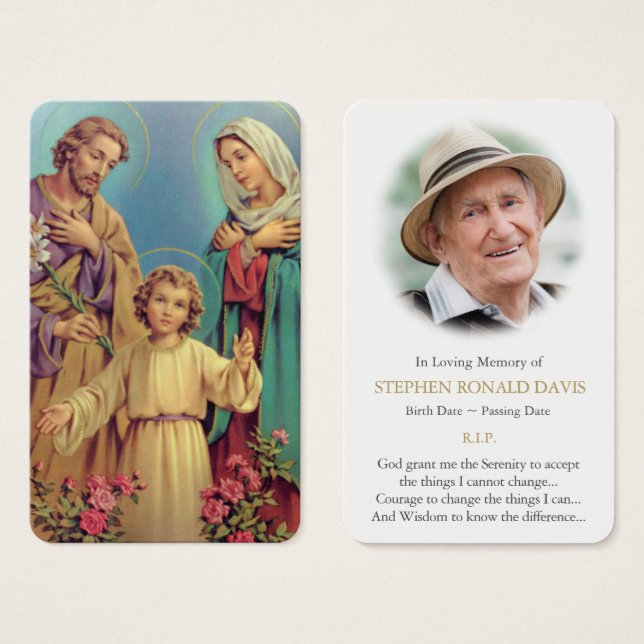 Tarjetas de oración | Sagrada Familia 9 (Anverso y reverso)