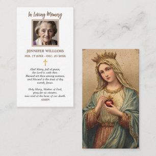 Tarjetas de oración Sagrado Corazón María Religios