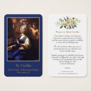 Tarjetas de oración Santa Cecilia