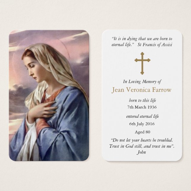 Tarjetas de oración | Santa Madre (Anverso y reverso)