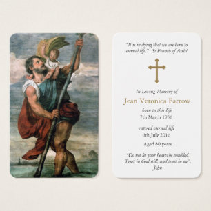 Tarjetas de oración   St Christopher