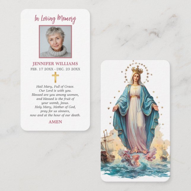 Tarjetas de Oración Stella Maris Nuestra Señora Es (Anverso / Reverso)