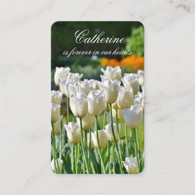 Tarjetas de oración | Tulipanes blancos (Anverso)