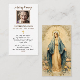 Tarjetas de oración Virgen María Corazón Sagrado R