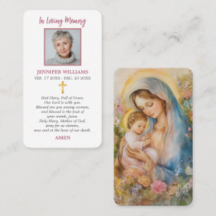 Tarjetas de Oración Virgen María y Niño Jesús Tarj