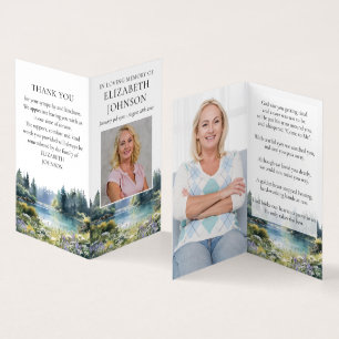 Tarjetas de oración y poema conmemorativas para fu
