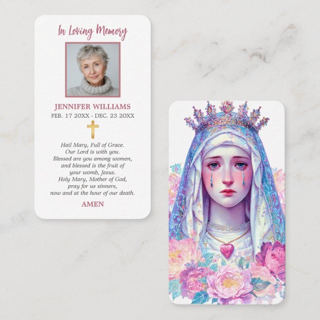 Tarjetas de Oración Yo Te Saludo María (Anverso / Reverso)