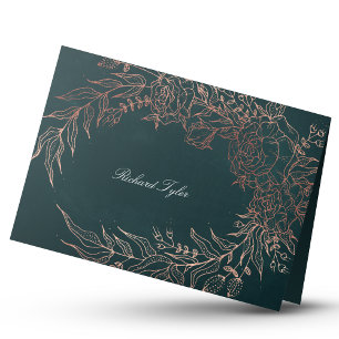 Tarjetas de oro del Rosa verde esmeralda plegado D