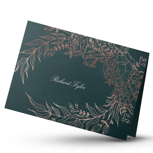 Tarjetas de oro del Rosa verde esmeralda plegado D (Subido por el creador)