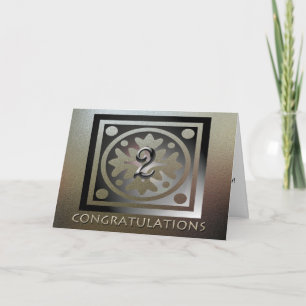Tarjetas de oro elegantes para el segundo aniversa