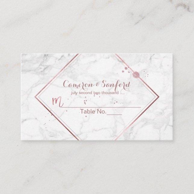 Tarjetas de oro/Escort Rosa PixDezines Marble/Faux (Anverso)