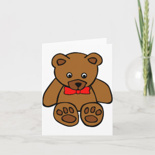 Tarjetas de osito de peluche con un lazo rojo