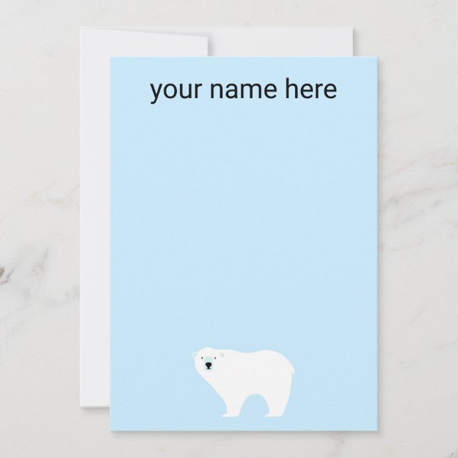 Tarjetas de oso polar personalizadas para niños (Anverso)