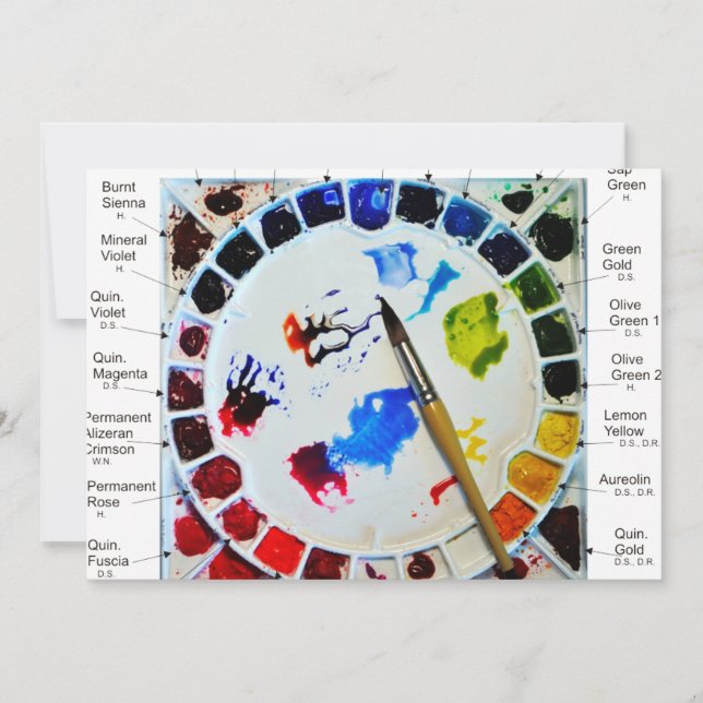 Tarjetas de paleta acuarela - para almas artística (Anverso)