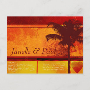 Tarjetas de palmera tropical personalizado
