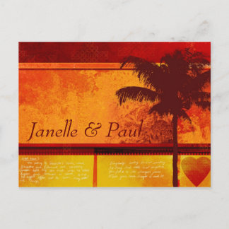 Tarjetas de palmera tropical personalizado