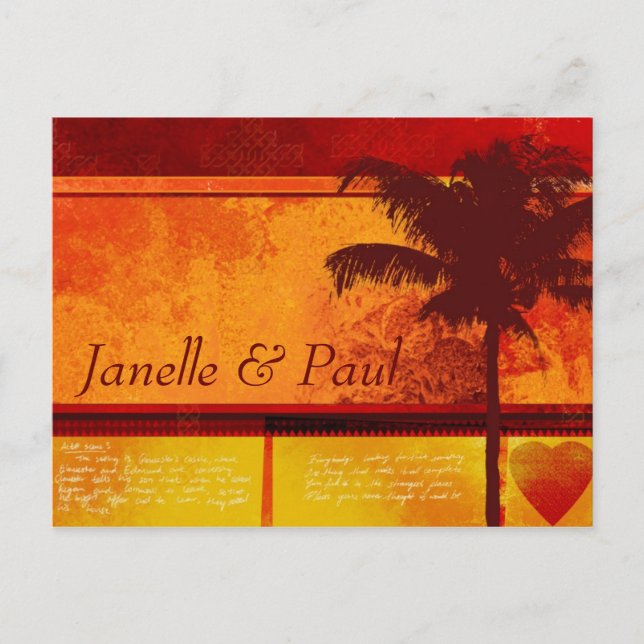 Tarjetas de palmera tropical personalizado (Anverso)