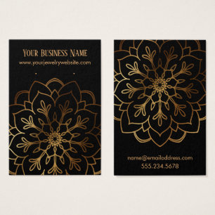 Tarjetas de pantalla Gold Mandala y Black Earring 