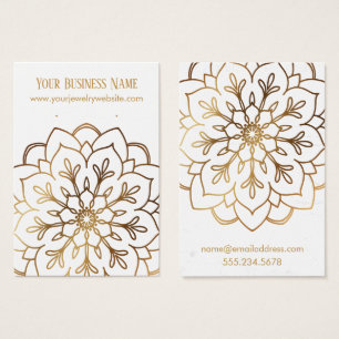 Tarjetas de pantalla Gold Mandala y White Earring