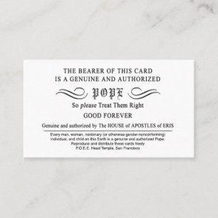 Tarjetas de Papa Erisian Discordian POEE