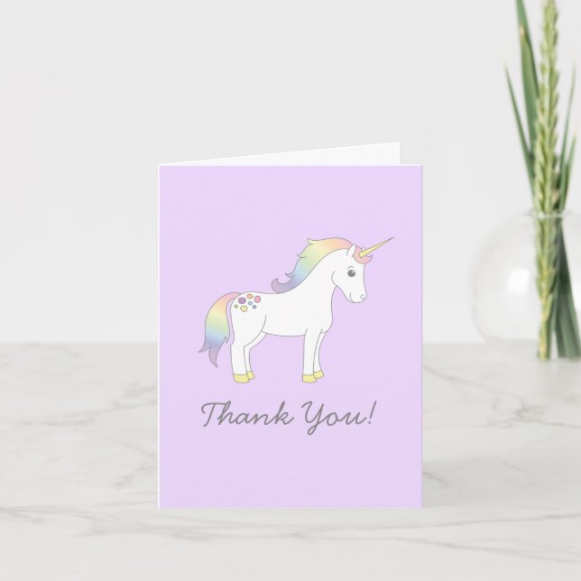 Tarjetas de Papelería Adorables de Unicornio para  (Anverso)