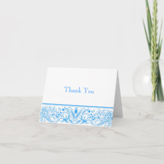 Tarjetas de Papelería Azul Pristina y Agradecimien